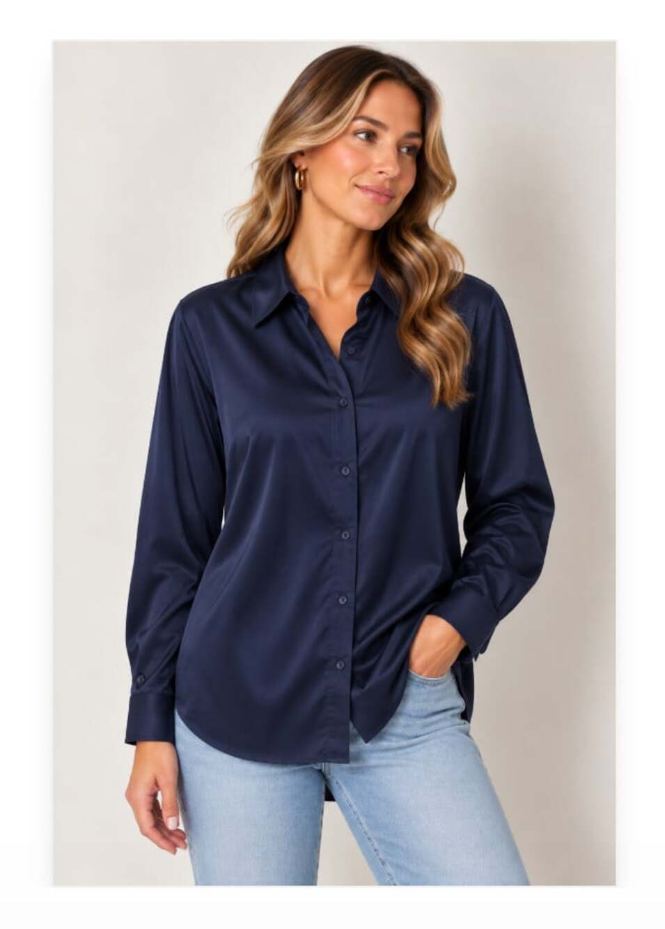 Banana Republic Shirt Womens XL Blue Solid Classic Fit Long Sleeve Dress Shirt